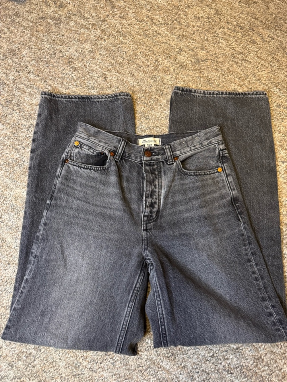 Madewell low-slung baggy washed black jeans
